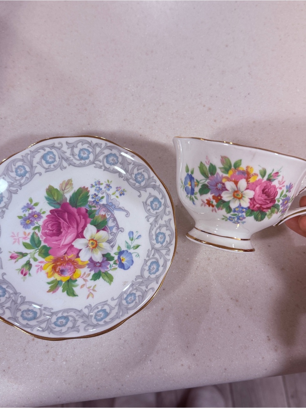 Royal Albert “Fragrance” Bone China Tea Cup and Saucer Set
